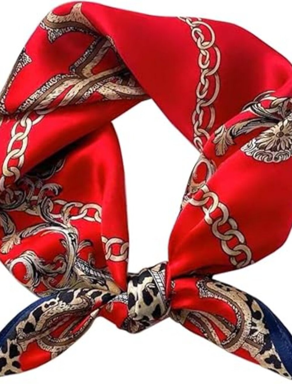 27.5” Satin Square Head Scarf Mulberry Silk Feel Hair & Bag Scarf
